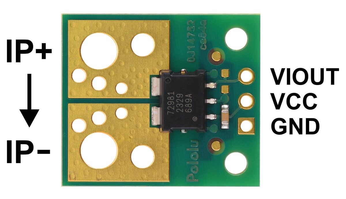 Pololu ACS72981LLRATR-100U3 Nærmålingssensor Compact Carrier 0A til 100A 3.3V 5255