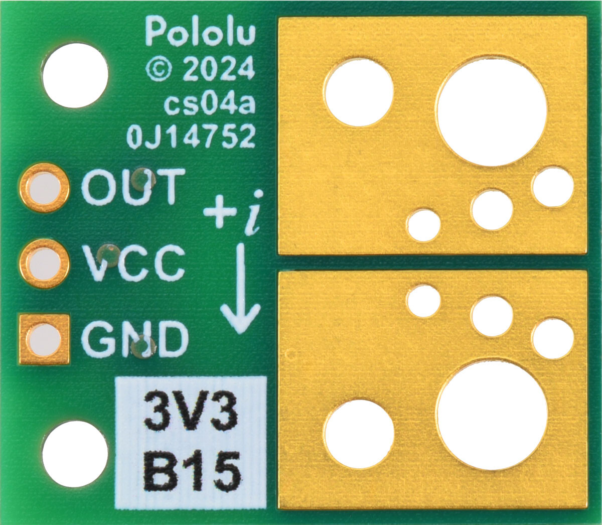 Pololu ACS72981KLRATR-150B3 Nærmålingsstrømsensor Compact Carrier -150A til +150A 3.3V 5257