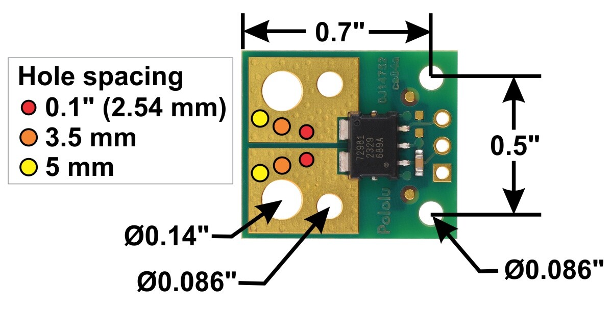 Pololu ACS72981KLRATR-150B3 Nærmålingsstrømsensor Compact Carrier -150A til +150A 3.3V 5257