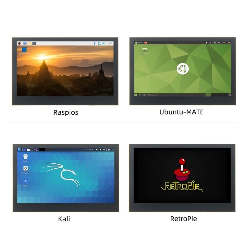4,3 zoll 800x480 MIPI DSI IPS-display til Raspberry Pi Kapacitiv touch