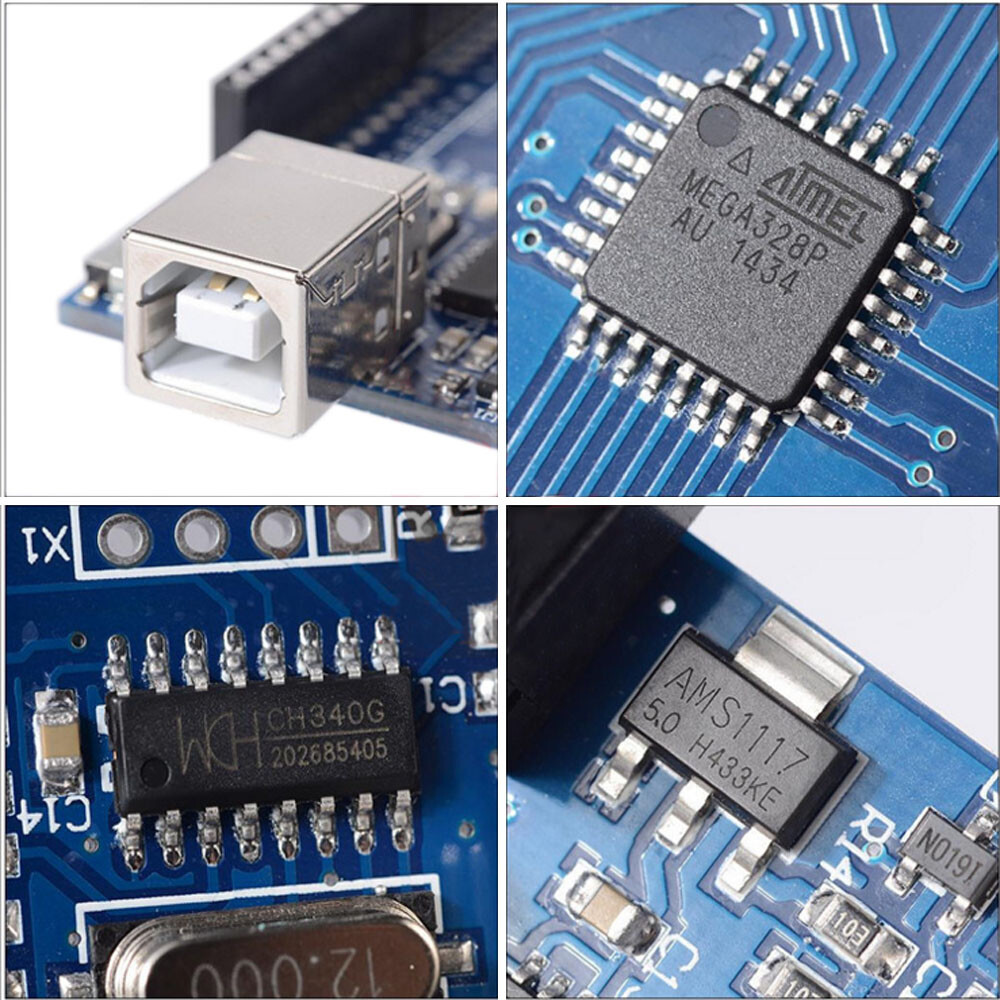 ATmega328 Board Kompatibel med Arduino UNO R3 CH340G USB-CHIP med USB-kabel