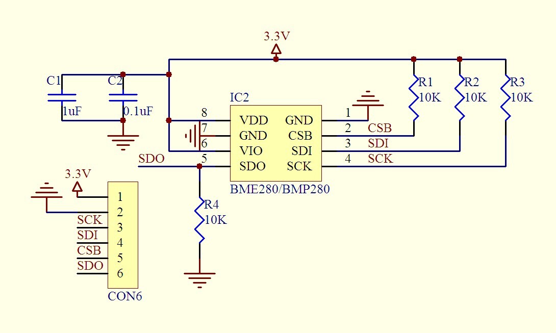 BMP280 3,3V temperatursensor og lufttryksensor til Arduino Raspberry Pi