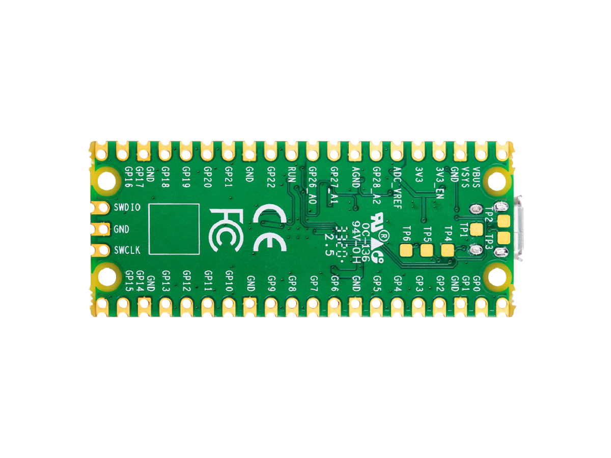Raspberry Pi Pico RP2040, Dual ARM Cortex-M0+ @133 MHz 264 kB SRAM
