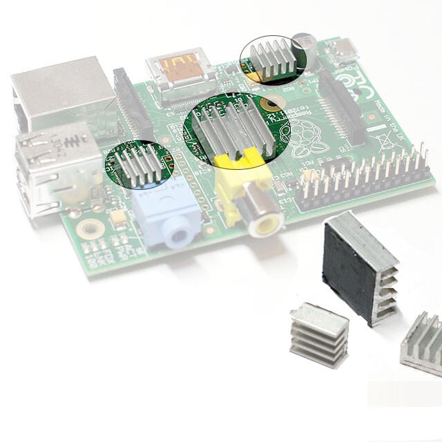 3x køleplader til Raspberry Pi, til køling af komponenter