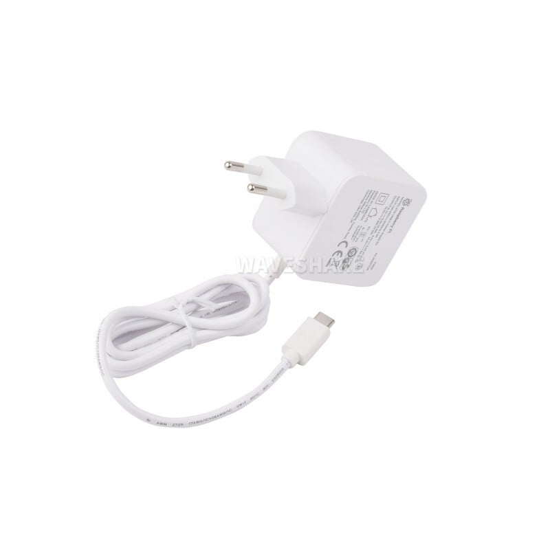 Officiel Raspberry Pi 5 USB Type-C strømforsyning 27W Hvid EU stik