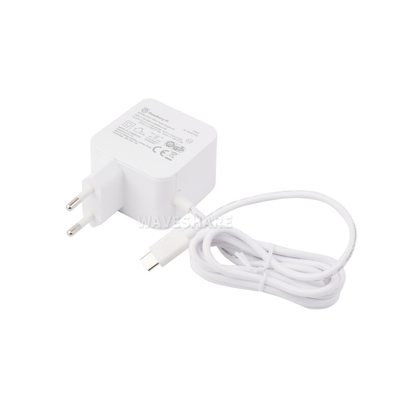 Officiel Raspberry Pi 5 USB Type-C strømforsyning 27W Hvid EU stik
