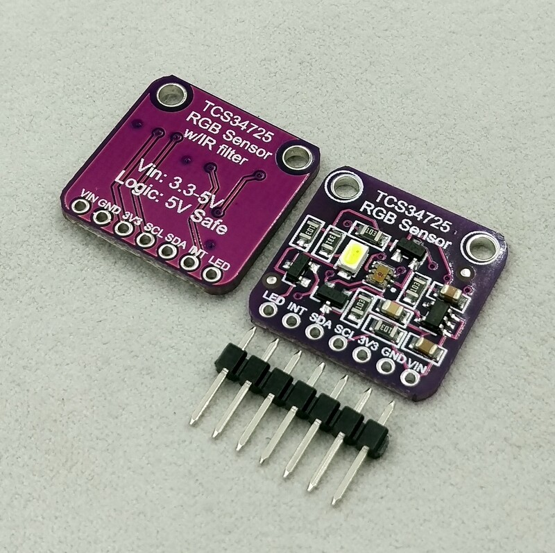 GY-TCS34725 RGB far sensor med IR-filter og hvid LED, 3-5VDC