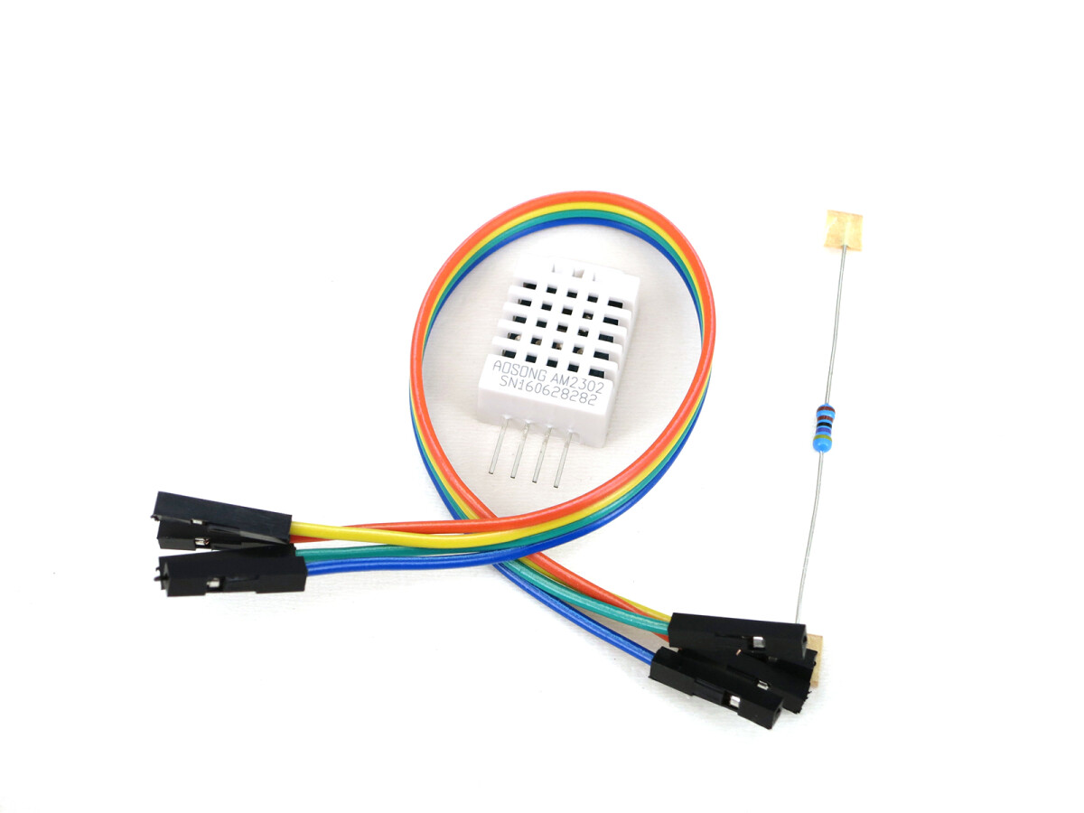 DHT22 AM2302 digital temperatur og fugtighedssensor med kabel og 4,7 kOhm modstand