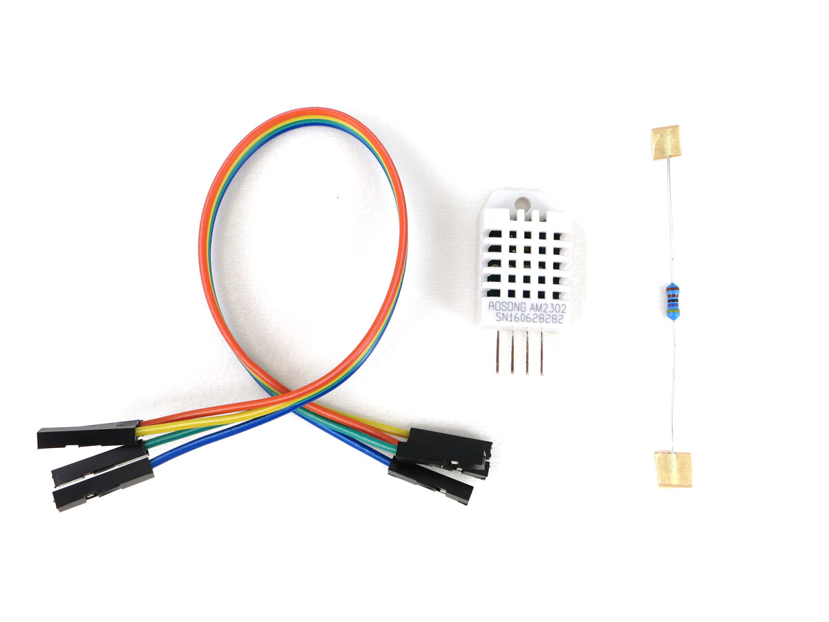 DHT22 AM2302 digital temperatur og fugtighedssensor med kabel og 4,7 kOhm modstand