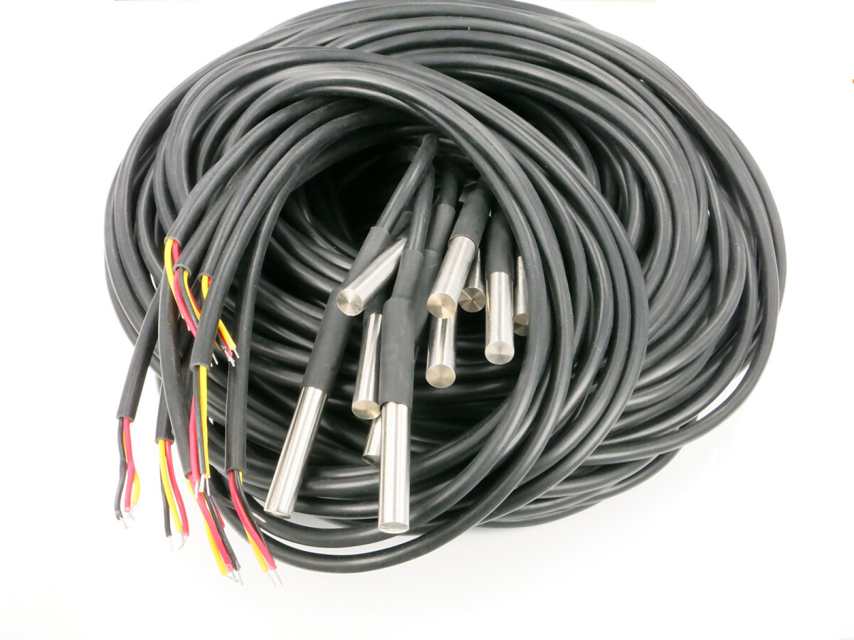 1m DS18B20 Digitalt vandtæt temperatursensormodul LS4G SE08012 10 stykker med 4,7 kOhm modstande