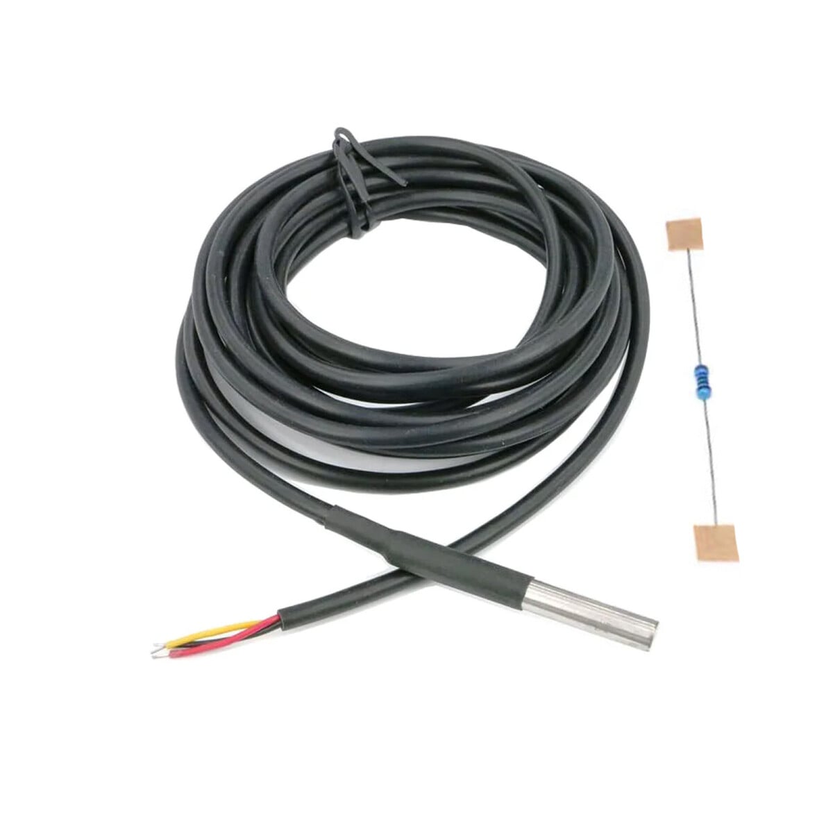 3m DS18B20 Digitalt vandtæt temperatursensor modul LS4G med 4,7 kOhm modstande