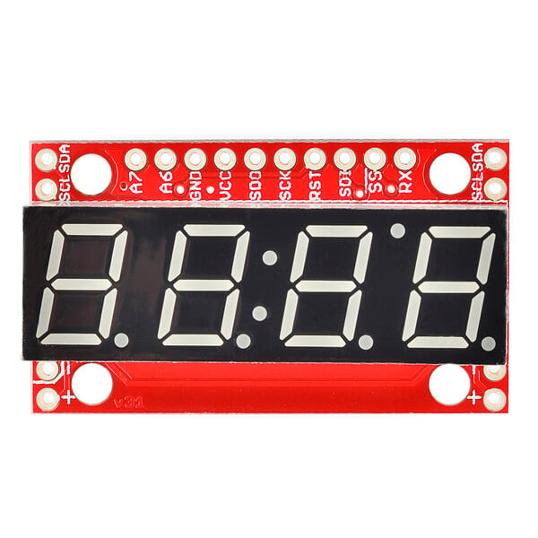 SparkFun 7-Segment Serial Display - Rød, Serial TTL/SPI/IIC