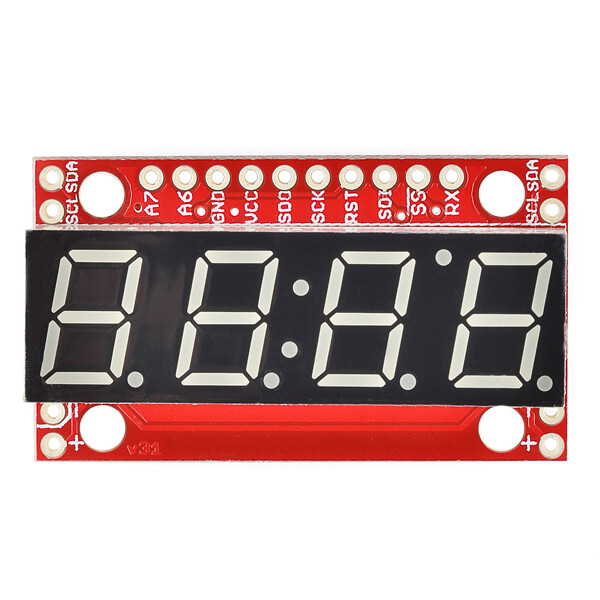 SparkFun 7-Segment Serial Display - Blå - med ATMega328 MCU