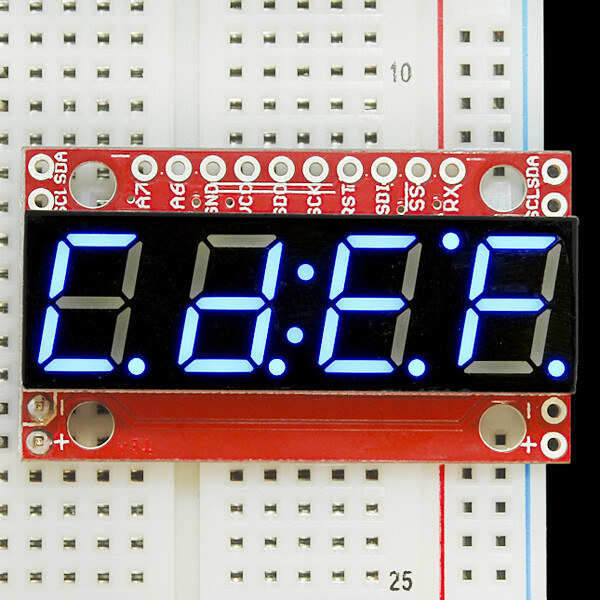 SparkFun 7-Segment Serial Display - Blå - med ATMega328 MCU