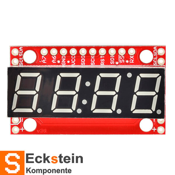 SparkFun 7-Segment Serial Display - Blå - med ATMega328 MCU