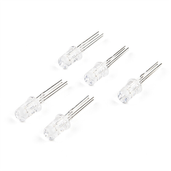 SparkFun LED - RGB Adresserbar, PTH, 5mm Klar (5 stk)