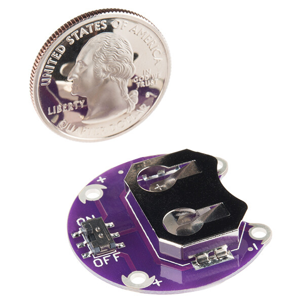 SparkFun LilyPad Coin Cell Battery Holder - Switched - 20mm