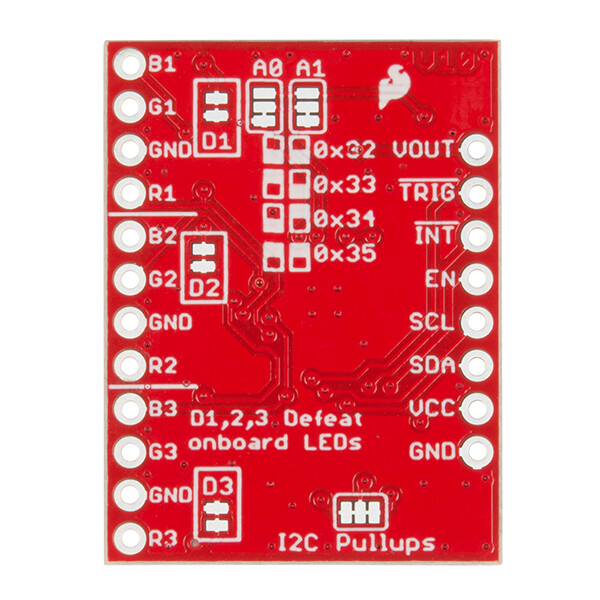 SparkFun LED Driver Breakout (LP55231) med I2C og 3x RGB-LEDs