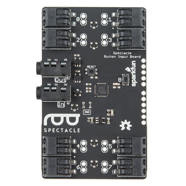 Sparkfun Spectacle Button Taste Board 8 Connectorer 2 x 3,5 mm TRRS stik