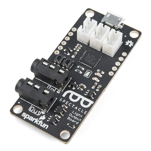 Sparkfun Spectacle Light Board 3x3Pins JST-0,25mm Styring af LED'er 2 x 3,5mm TRRS stik