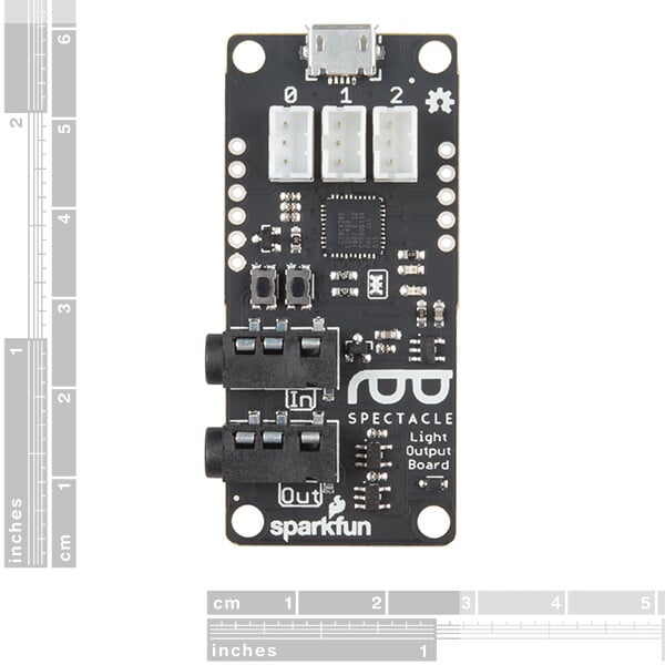 Sparkfun Spectacle Light Board 3x3Pins JST-0,25mm Styring af LED'er 2 x 3,5mm TRRS stik