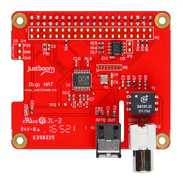 JustBoom Digi HAT digitalt lydudgangsmodul til Raspberry Pi