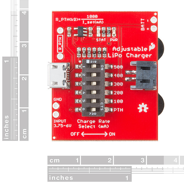SparkFun Justérbar LiPo-oplader 3,75V til 6V