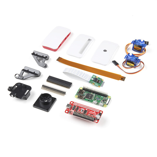 SparkFun Raspberry Pi Zero W Kamera-kit med kabinet Servo pHAT Kamera Modul V2