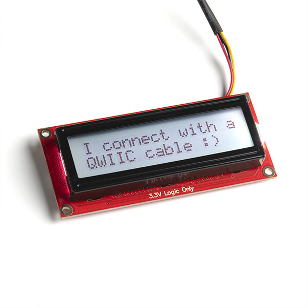 SparkFun 16x2 SerLCD RGB-belysning Qwiic 3.3V