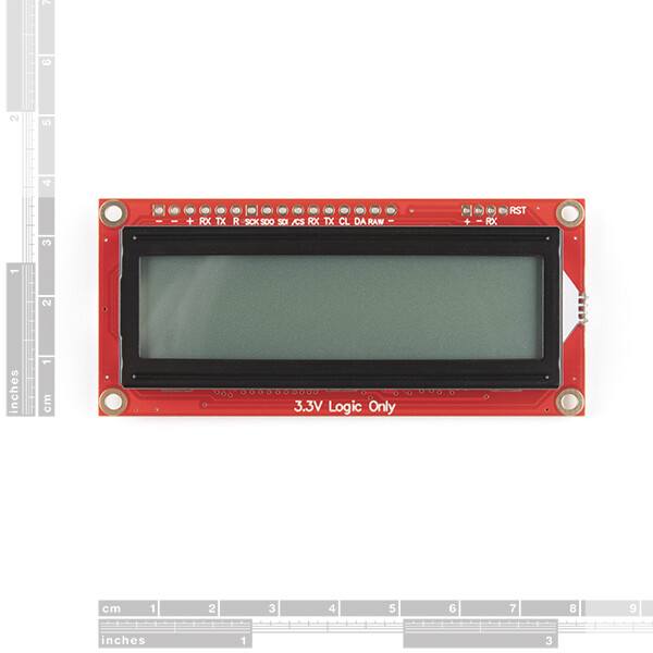 SparkFun 16x2 SerLCD RGB-belysning Qwiic 3.3V