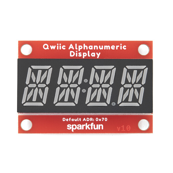 SparkFun Qwiic Alfanumerisk display, grønt, 14 segment