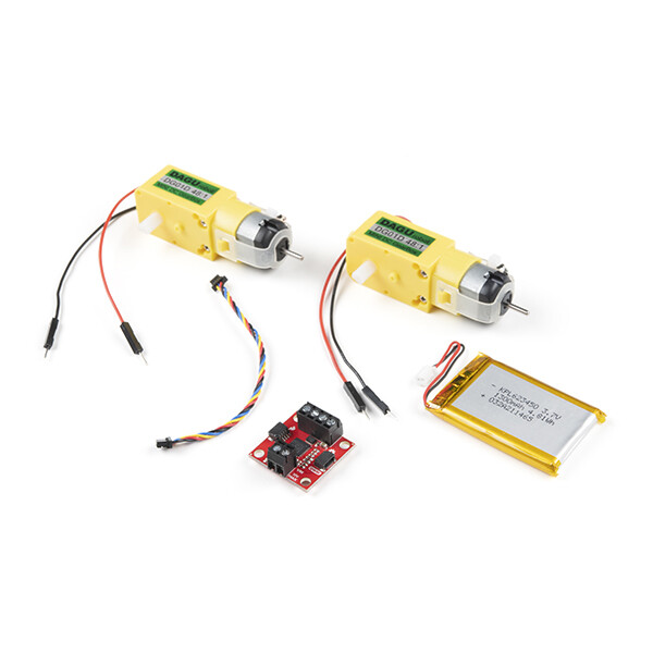 SparkFun Qwiic Motor Driver Kit med Hobby Gearmotor, LiPo-batteri