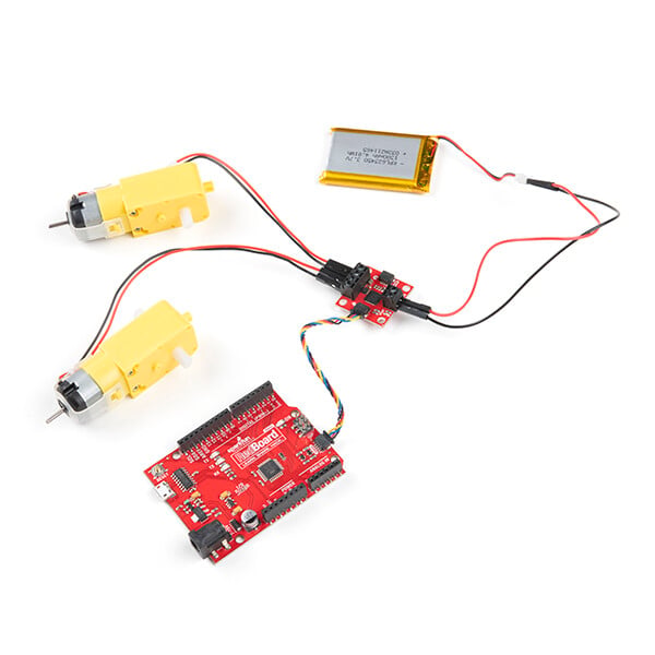 SparkFun Qwiic Motor Driver Kit med Hobby Gearmotor, LiPo-batteri