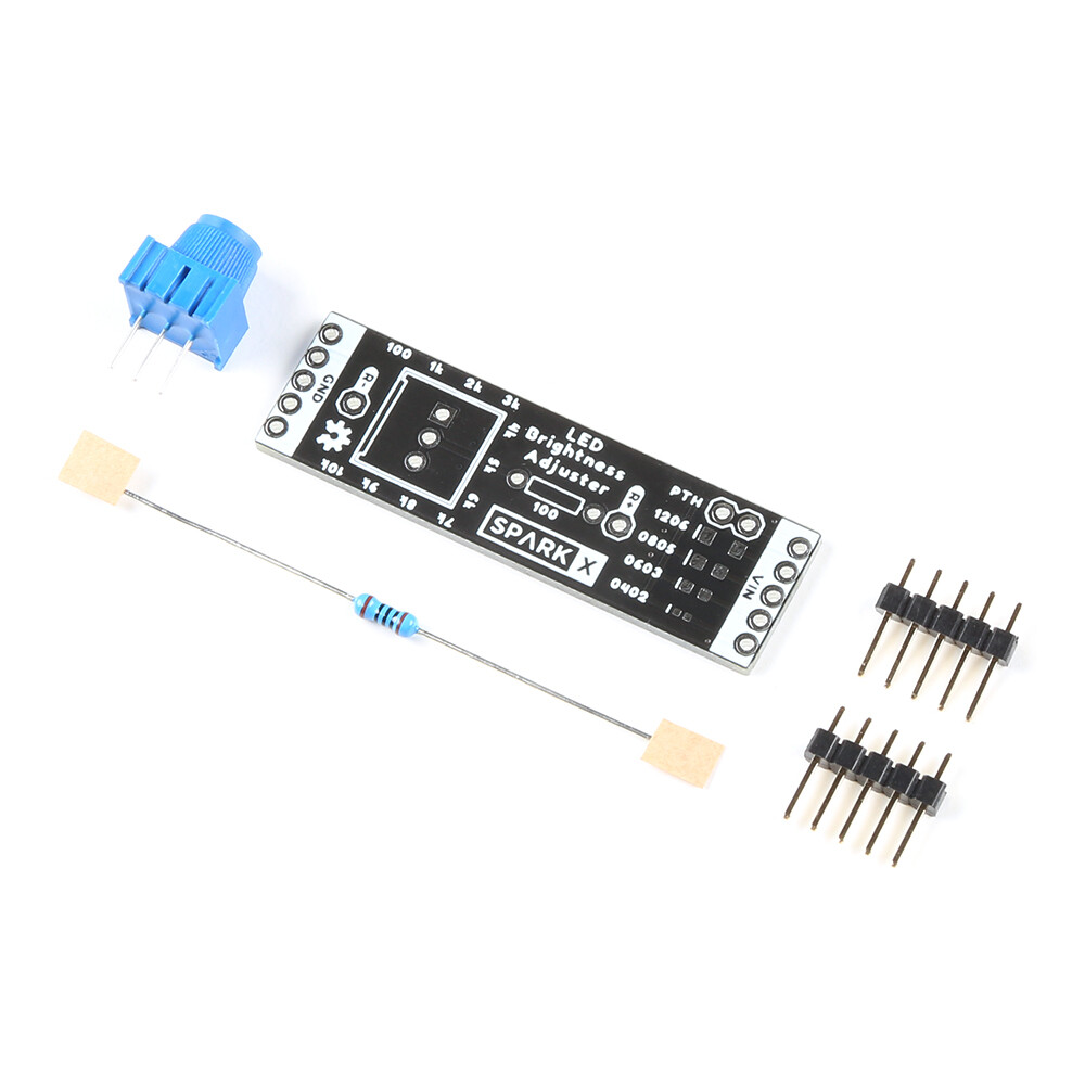 SparkFun LED Brightness Adjuster Kit med 10k lineær potentiometer 100 Ohm modstand