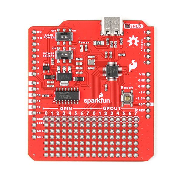 SparkFun USB-C Host Shield til Arduino, der bruger 5V og VIN pins