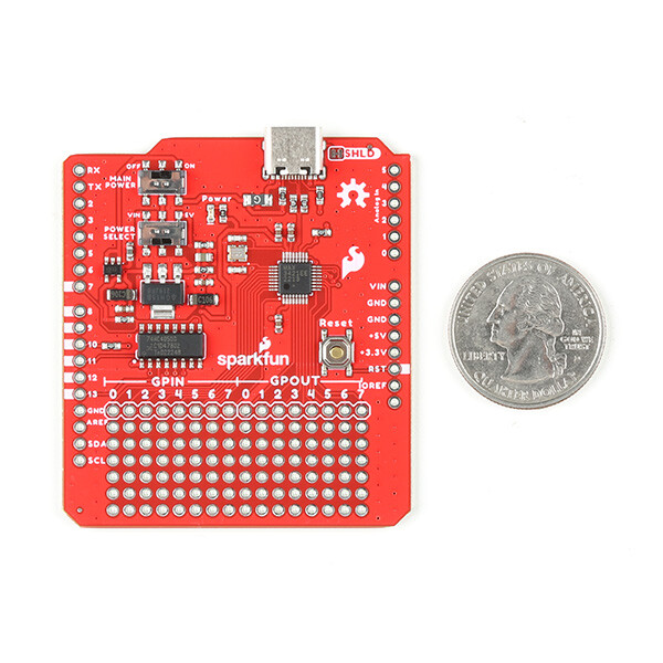 SparkFun USB-C Host Shield til Arduino, der bruger 5V og VIN pins