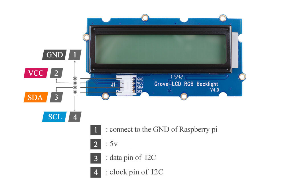 Seeed Studio Grove 16x2 LCD RGB Fuld farvet display til Arduino Raspberry Pi