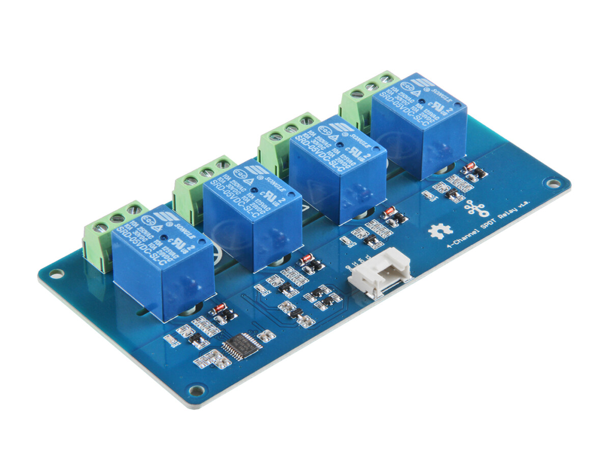 Seeed Studio Grove 4-Kanal SPDT Relæ 5VDC til 250VAC eller 110VAC