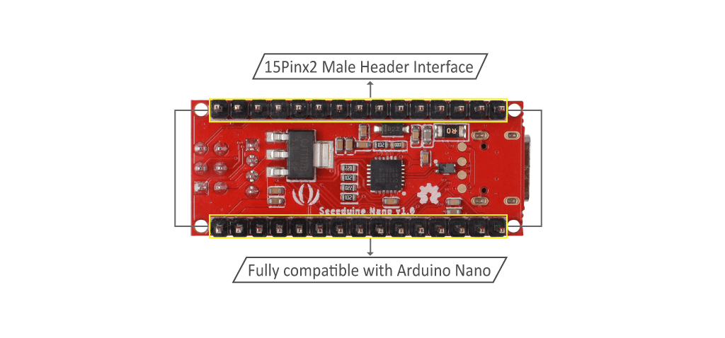 Seeed Studio Seeeduino Nano Grove TypeC-stik Kompatibel med Arduino Nano
