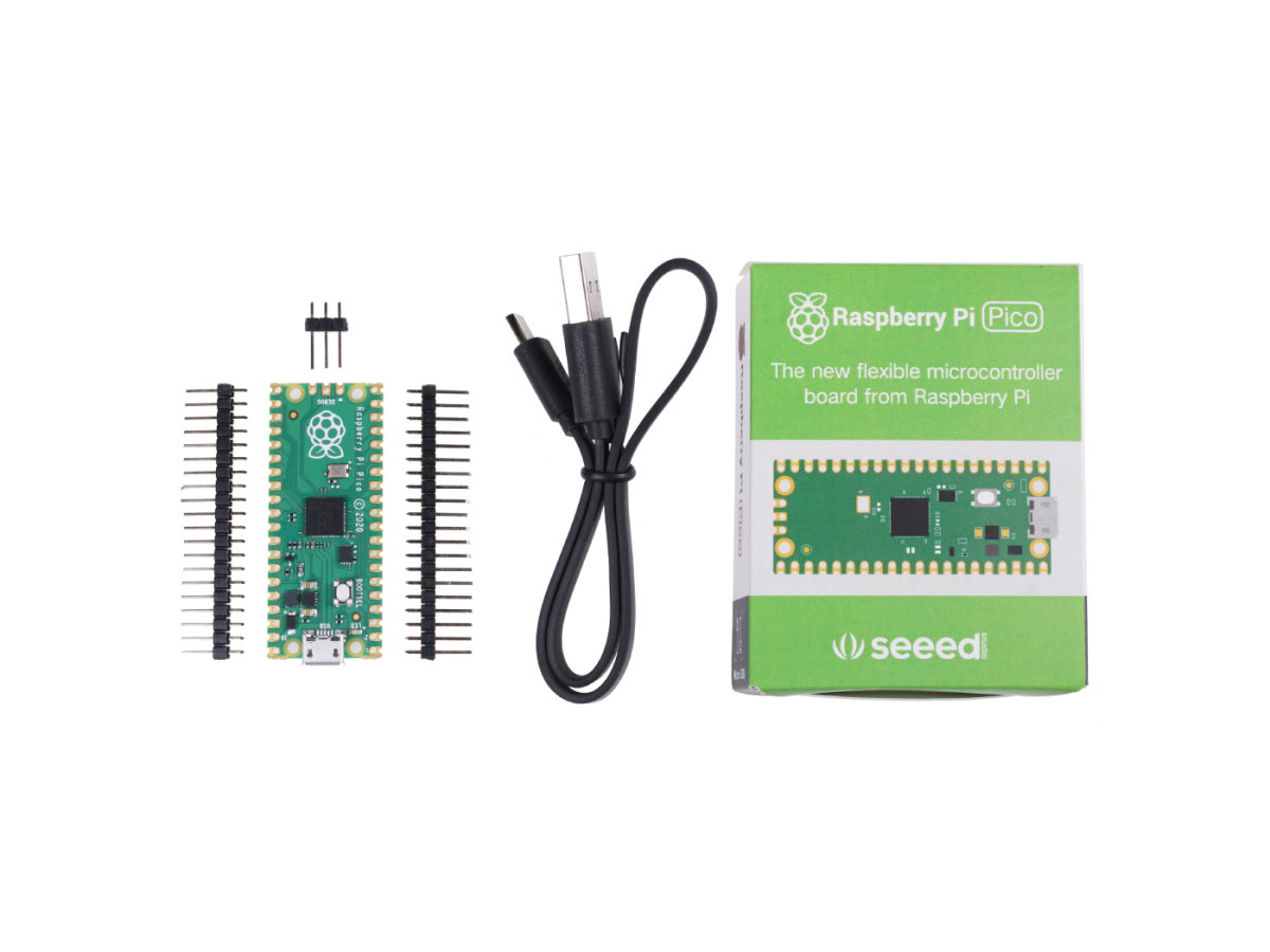 Raspberry Pi Pico Basic Kit med header/USB-kabel ARM Cortex M0+