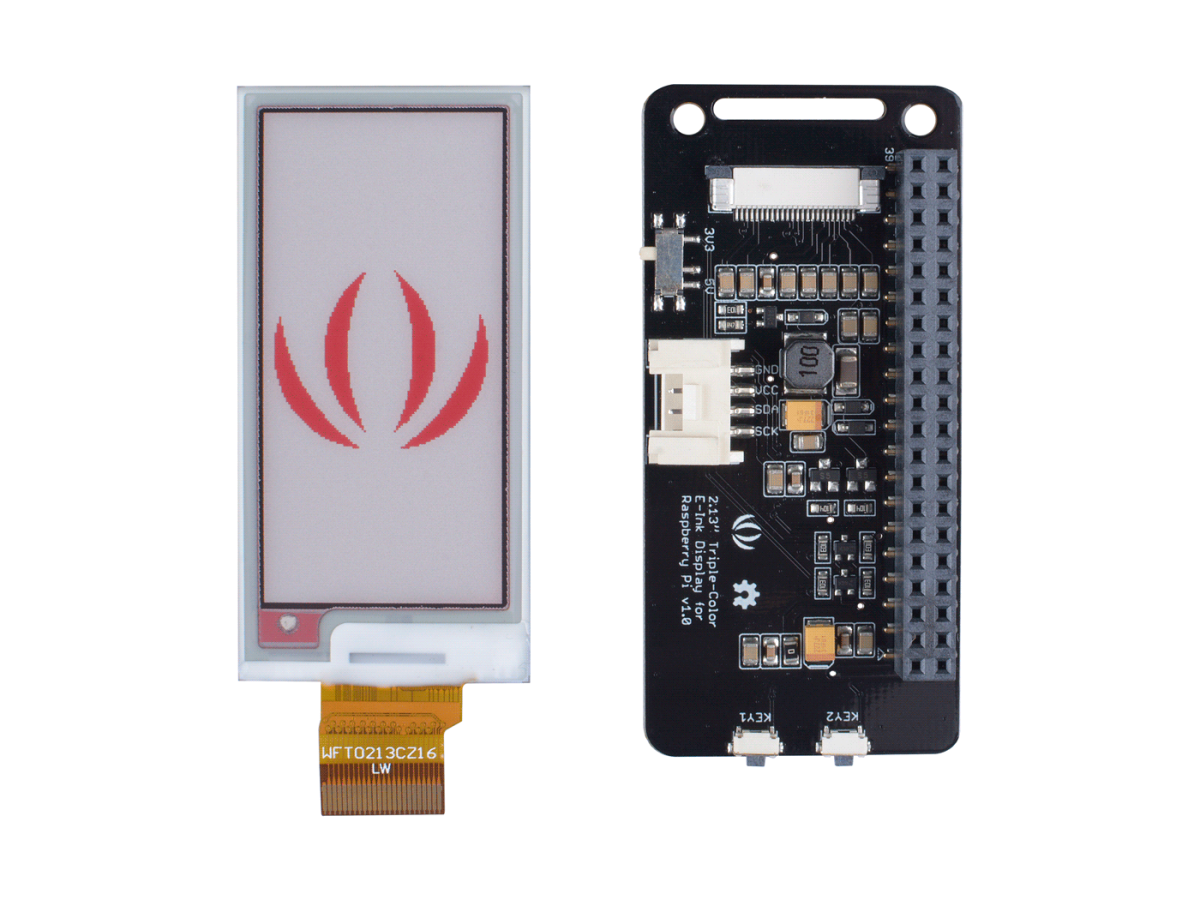 Sees Studios 2,13'' dreifarvet E-Ink display til Raspberry Pi