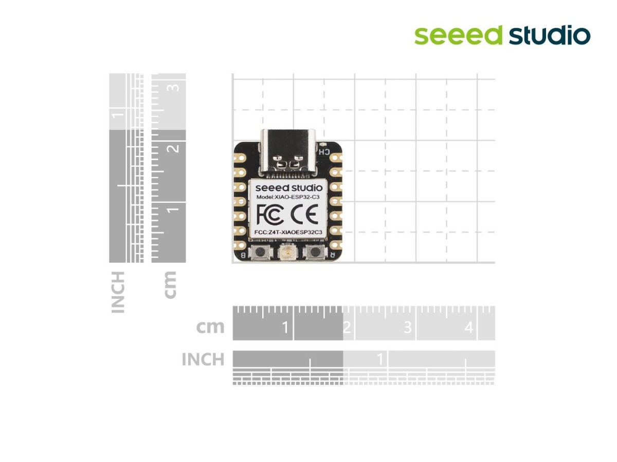 Seed Studio XIAO ESP32C3 Mini Mikrocontroller med Wi-Fi og BLE support, Batteriopladning