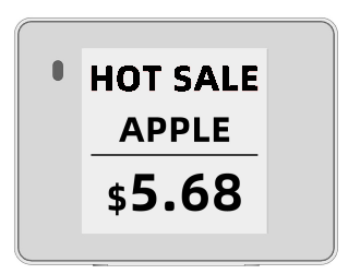 Hipoink Elektronisk Prisetiket Sort/Hvid 1,54 tommer E-Ink/E-Papir