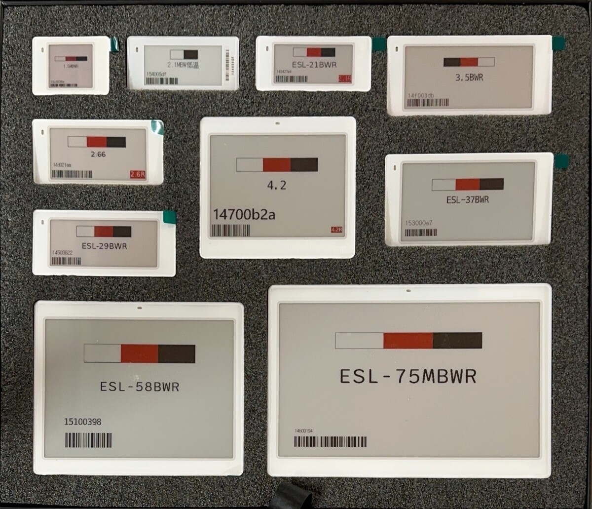 Elektronisk etiket Sort/Hvid/Rød DEMO-sæt (KUN ETИКET) E-Ink/E-Paper