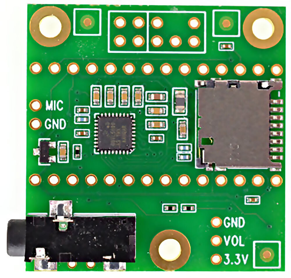 PJRC Audio Adapter Board for Teensy 4.x (Rev D), 16-bit 44.1kHz Stereo med 3,5 mm udgang