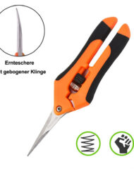 Multifunktionel plantesaks, havekniv, grensnit, planten Curved-Blade Trimmen Ernte, skarp trimmer med låsemekanisme - Orange