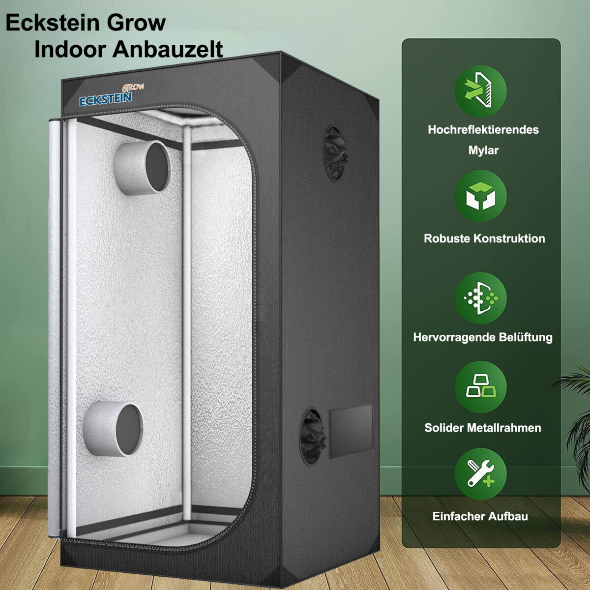 Growbox, drivhus, zelt, dyrkningszelt 80x80x160 cm, vækstskab, growzelt, dyrkningsskab 600D, plantevæsen, growzelt.
