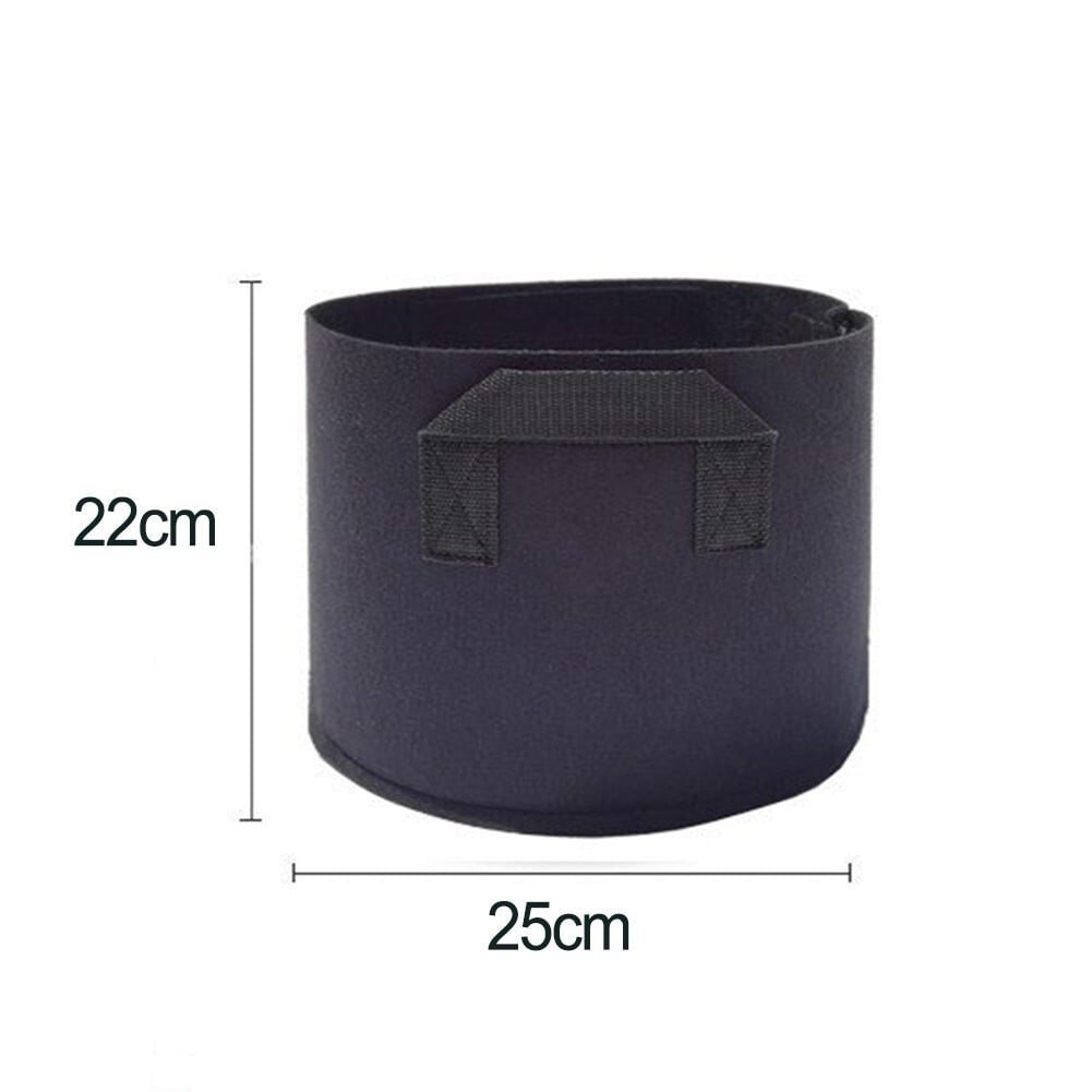 Pflanzenpose med håndtag, planterpose, stofpot, rund urtehave, jungle bag, 3 gallon - 11 liter