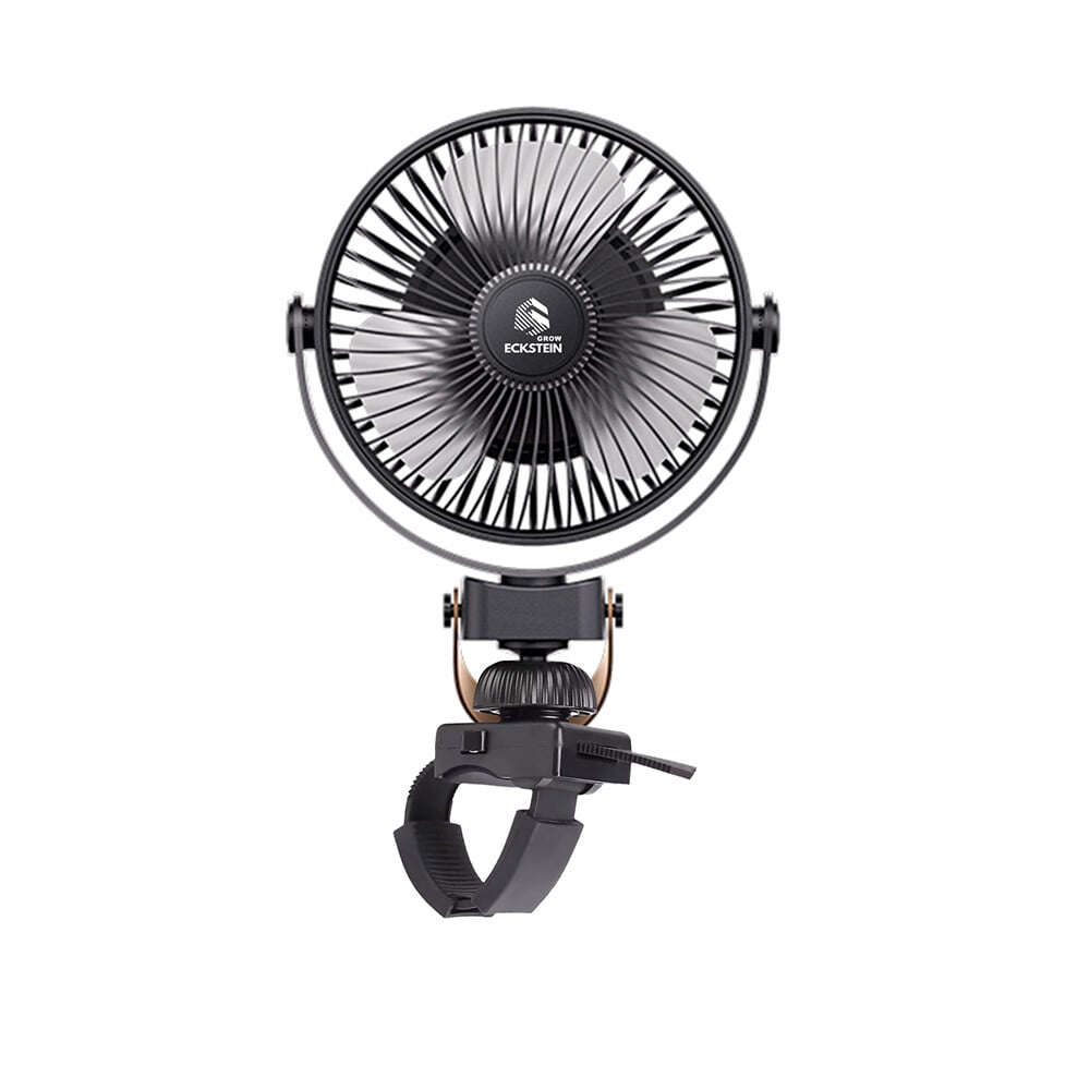 6-toms ventilatorhoved, 360° roterende ventilator, hængende loftsventilator med lanyard, båndfast base og børsteløs motor, til drivhus.