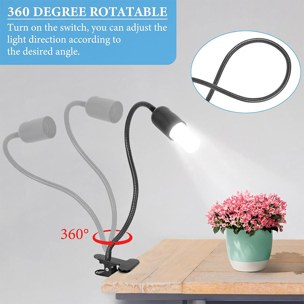Universel E27 stiklampe, lampeholder, 400MM længde til LED vækstlys